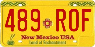 NM license plate 489ROF