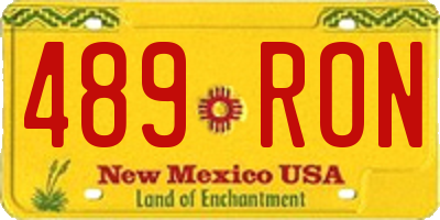 NM license plate 489RON