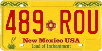 NM license plate 489ROU