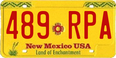 NM license plate 489RPA