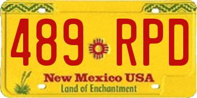 NM license plate 489RPD
