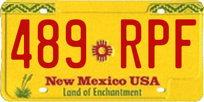 NM license plate 489RPF