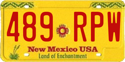 NM license plate 489RPW