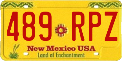 NM license plate 489RPZ
