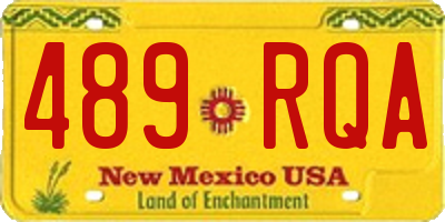 NM license plate 489RQA