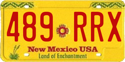 NM license plate 489RRX