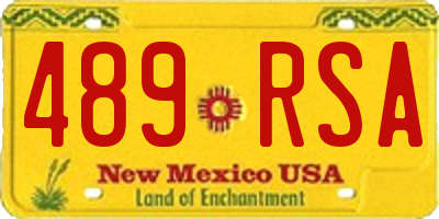 NM license plate 489RSA