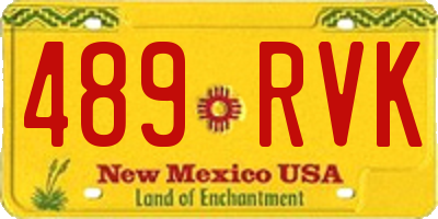 NM license plate 489RVK