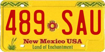 NM license plate 489SAU