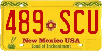 NM license plate 489SCU