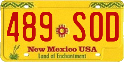 NM license plate 489SOD
