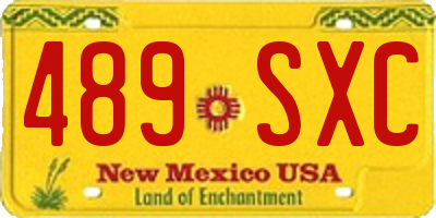 NM license plate 489SXC