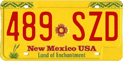 NM license plate 489SZD