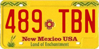 NM license plate 489TBN