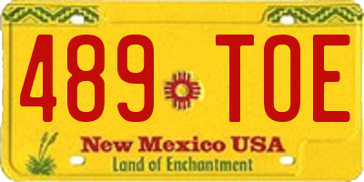 NM license plate 489TOE