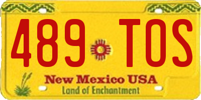NM license plate 489TOS