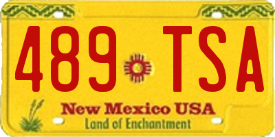 NM license plate 489TSA