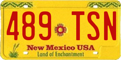 NM license plate 489TSN