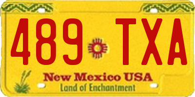 NM license plate 489TXA