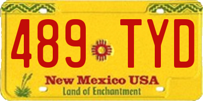NM license plate 489TYD