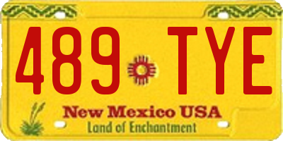 NM license plate 489TYE