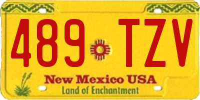 NM license plate 489TZV