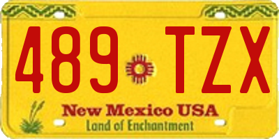 NM license plate 489TZX
