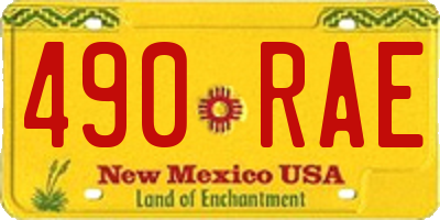 NM license plate 490RAE