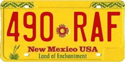 NM license plate 490RAF