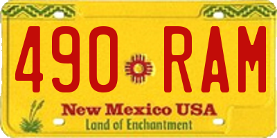 NM license plate 490RAM