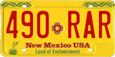 NM license plate 490RAR