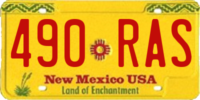 NM license plate 490RAS