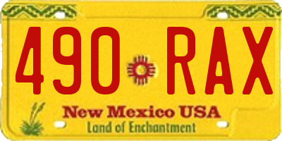 NM license plate 490RAX
