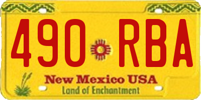 NM license plate 490RBA