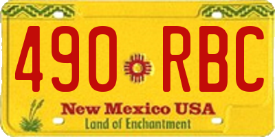 NM license plate 490RBC
