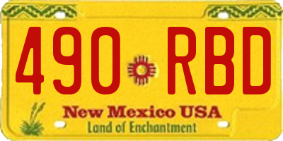 NM license plate 490RBD