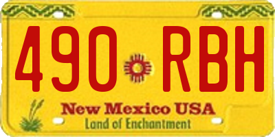 NM license plate 490RBH
