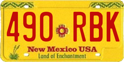 NM license plate 490RBK