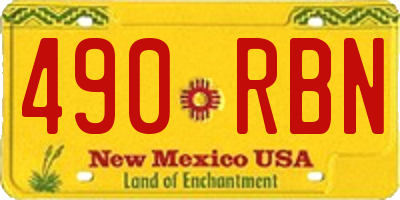 NM license plate 490RBN