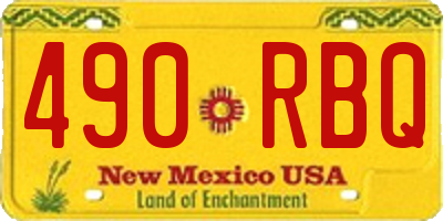 NM license plate 490RBQ