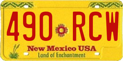 NM license plate 490RCW