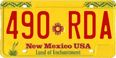 NM license plate 490RDA