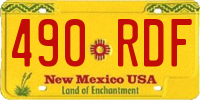 NM license plate 490RDF