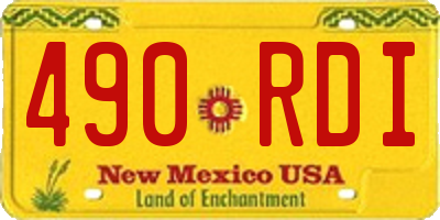 NM license plate 490RDI