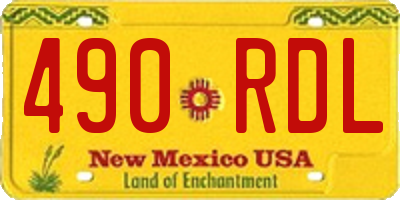 NM license plate 490RDL