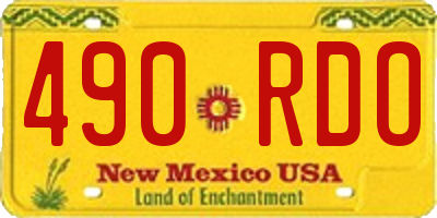 NM license plate 490RDO