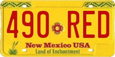 NM license plate 490RED