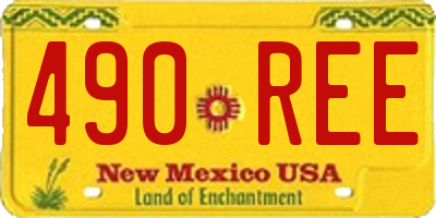 NM license plate 490REE