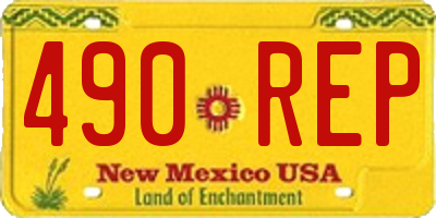 NM license plate 490REP