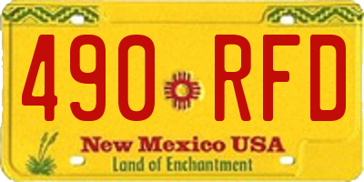 NM license plate 490RFD